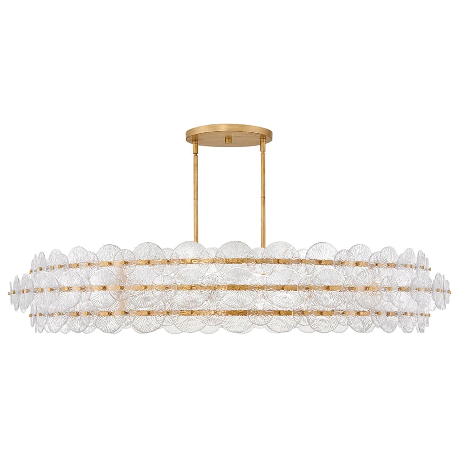 Fredrick Ramond Rene 10 Light 60" Wide Ring Chandelier with Pressed Glass Disks