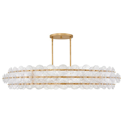 Fredrick Ramond Rene 10 Light 60" Wide Ring Chandelier with Pressed Glass Disks