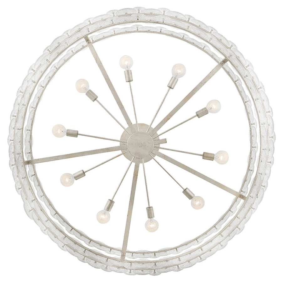 Fredrick Ramond Rene 10 Light 60" Wide Ring Chandelier with Pressed Glass Disks