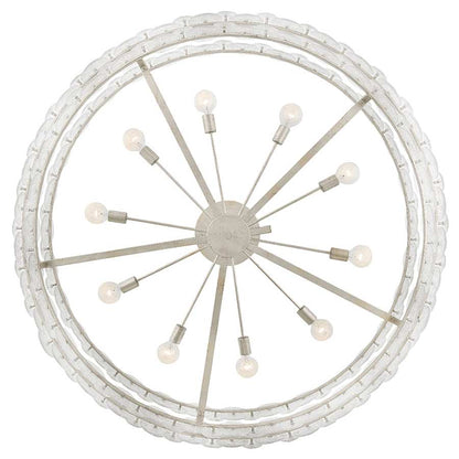 Fredrick Ramond Rene 10 Light 60" Wide Ring Chandelier with Pressed Glass Disks