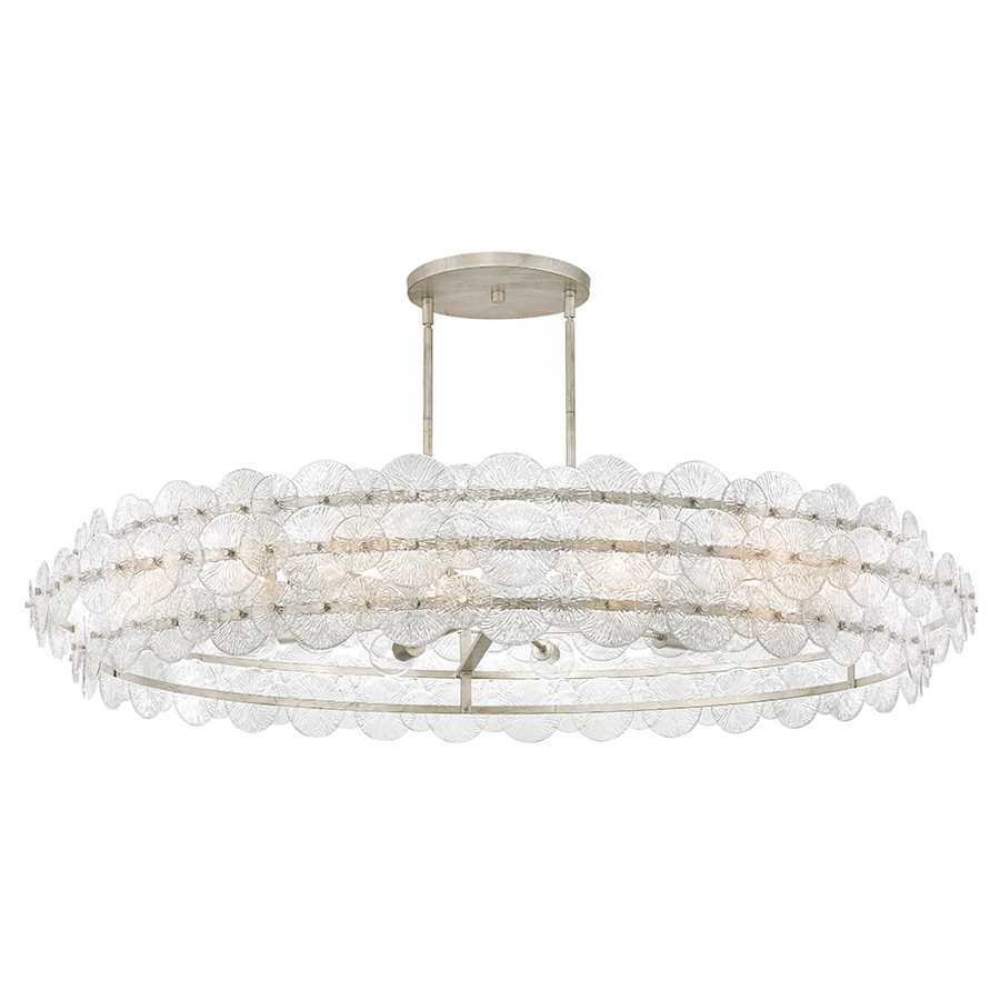 Fredrick Ramond Rene 10 Light 60" Wide Ring Chandelier with Pressed Glass Disks