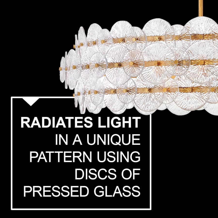 Fredrick Ramond Rene 10 Light 60" Wide Ring Chandelier with Pressed Glass Disks