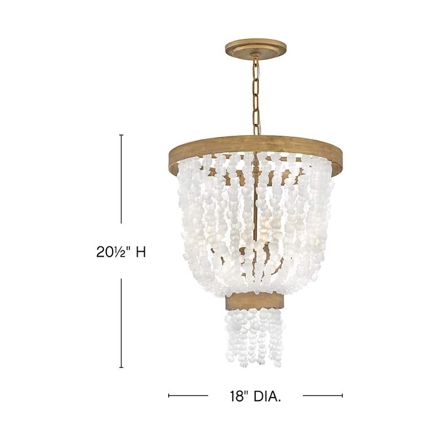 Fredrick Ramond Dune 4 Light 18" Wide Beaded Waterfall Chandelier