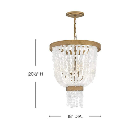 Fredrick Ramond Dune 4 Light 18" Wide Beaded Waterfall Chandelier