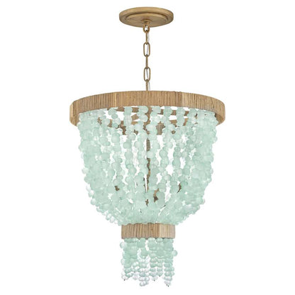 Fredrick Ramond Dune 4 Light 18" Wide Beaded Waterfall Chandelier