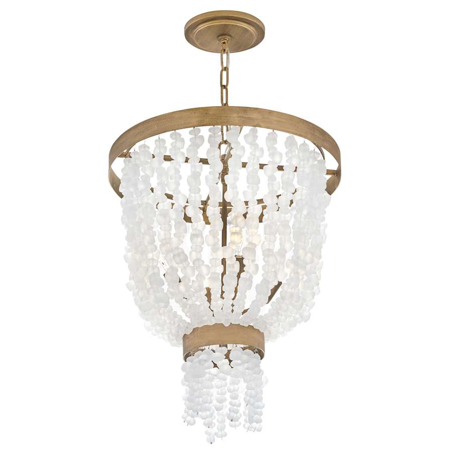 Fredrick Ramond Dune 4 Light 18" Wide Beaded Waterfall Chandelier