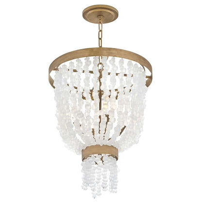 Fredrick Ramond Dune 4 Light 18" Wide Beaded Waterfall Chandelier