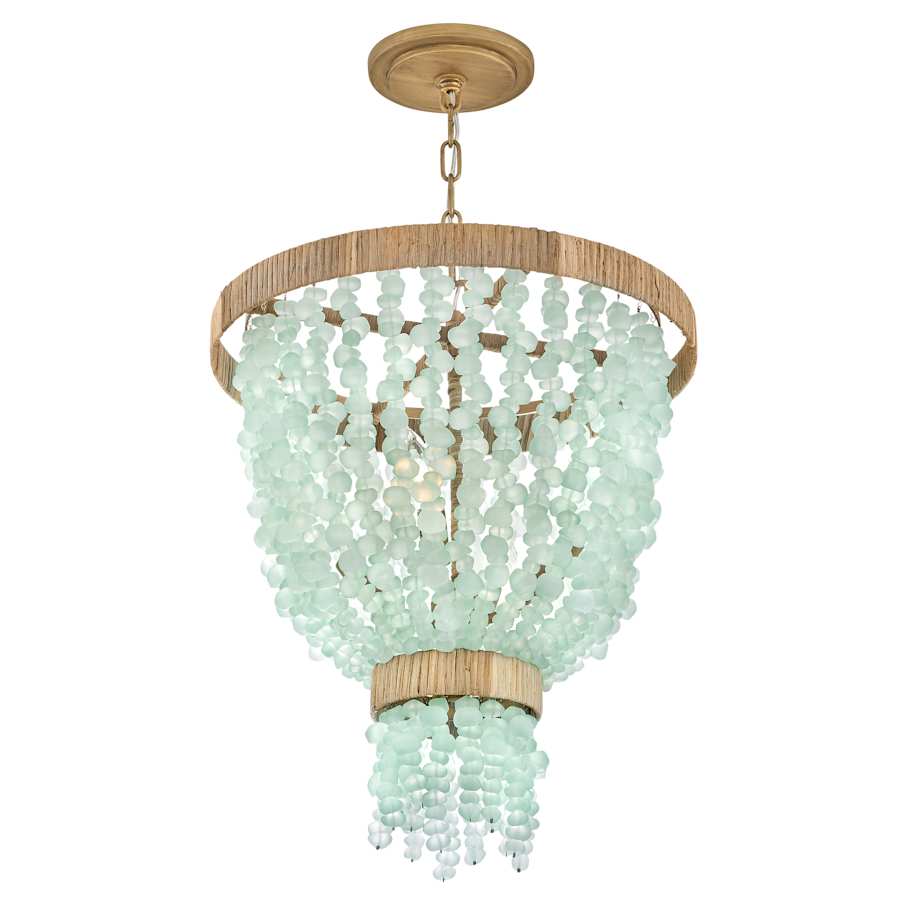 Fredrick Ramond Dune 4 Light 18" Wide Beaded Waterfall Chandelier