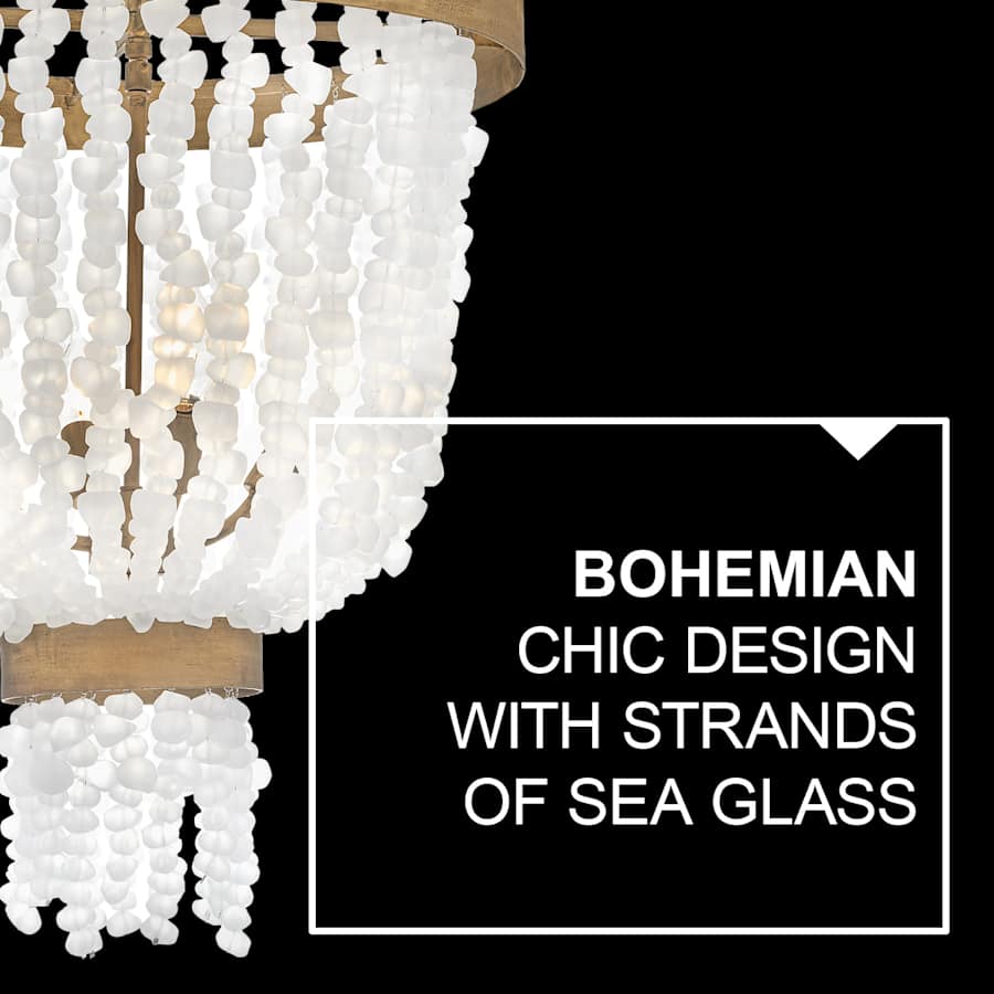 Fredrick Ramond Dune 4 Light 18" Wide Beaded Waterfall Chandelier