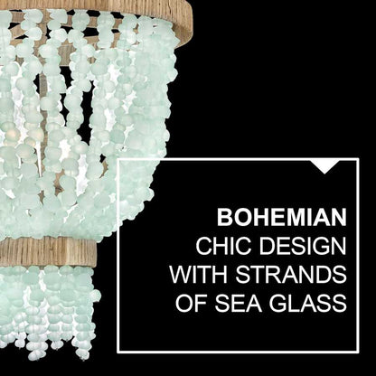 Fredrick Ramond Dune 4 Light 18" Wide Beaded Waterfall Chandelier