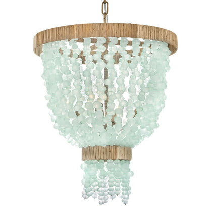 Fredrick Ramond Dune 4 Light 18" Wide Beaded Waterfall Chandelier