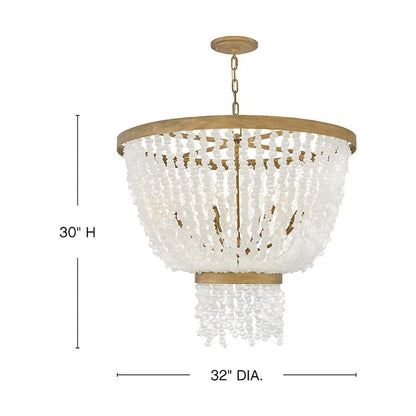 Fredrick Ramond Dune 8 Light 32" Wide Beaded Waterfall Chandelier