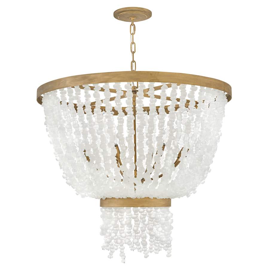 Fredrick Ramond Dune 8 Light 32" Wide Beaded Waterfall Chandelier