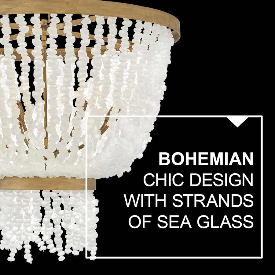 Fredrick Ramond Dune 8 Light 32" Wide Beaded Waterfall Chandelier