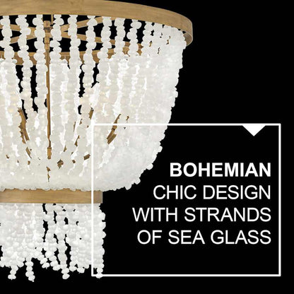 Fredrick Ramond Dune 8 Light 32" Wide Beaded Waterfall Chandelier