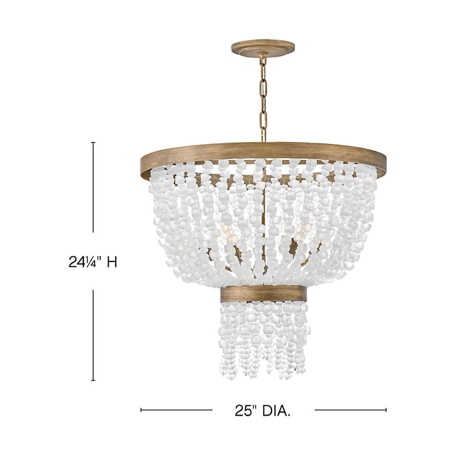 Fredrick Ramond Dune 6 Light 25" Wide Beaded Waterfall Chandelier