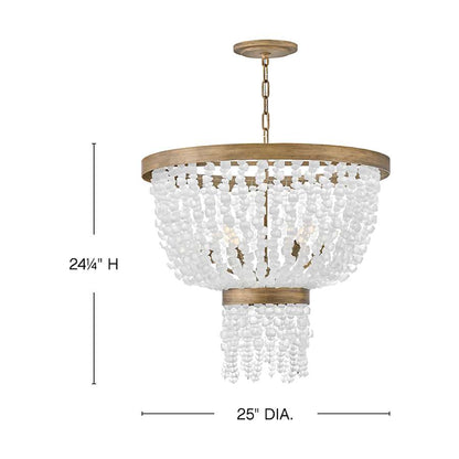 Fredrick Ramond Dune 6 Light 25" Wide Beaded Waterfall Chandelier