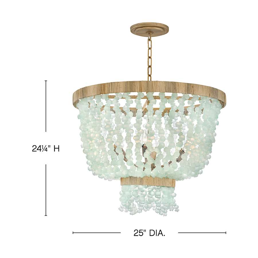Fredrick Ramond Dune 6 Light 25" Wide Beaded Waterfall Chandelier