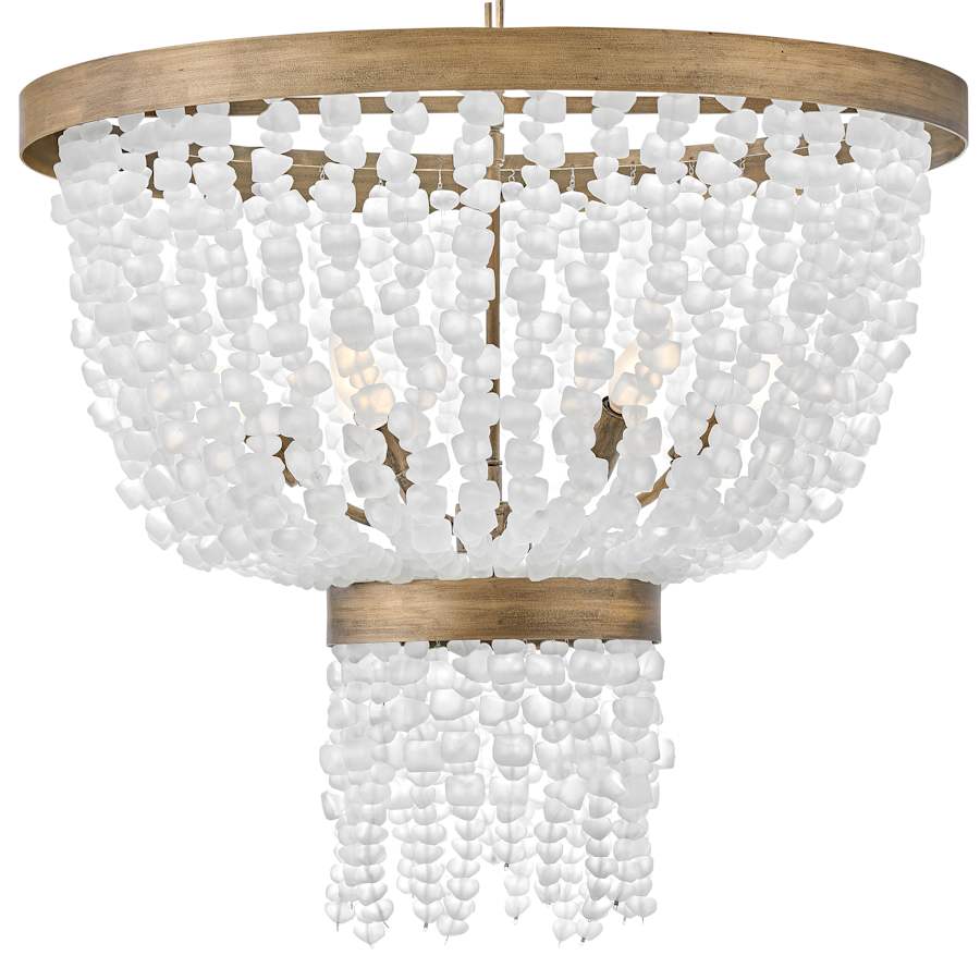 Fredrick Ramond Dune 6 Light 25" Wide Beaded Waterfall Chandelier