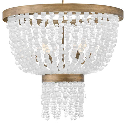 Fredrick Ramond Dune 6 Light 25" Wide Beaded Waterfall Chandelier