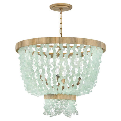 Fredrick Ramond Dune 6 Light 25" Wide Beaded Waterfall Chandelier