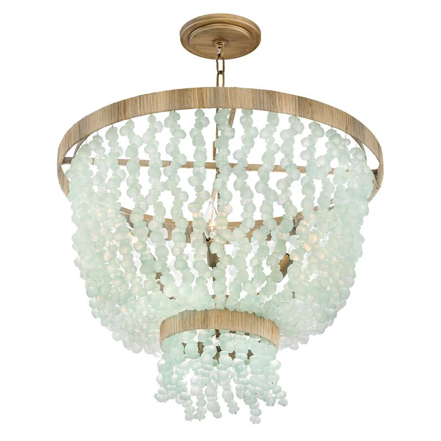 Fredrick Ramond Dune 6 Light 25" Wide Beaded Waterfall Chandelier