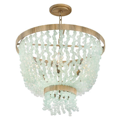 Fredrick Ramond Dune 6 Light 25" Wide Beaded Waterfall Chandelier