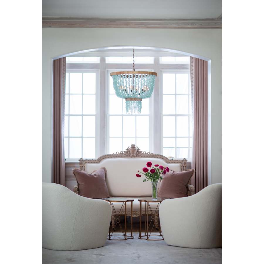 Fredrick Ramond Dune 6 Light 25" Wide Beaded Waterfall Chandelier