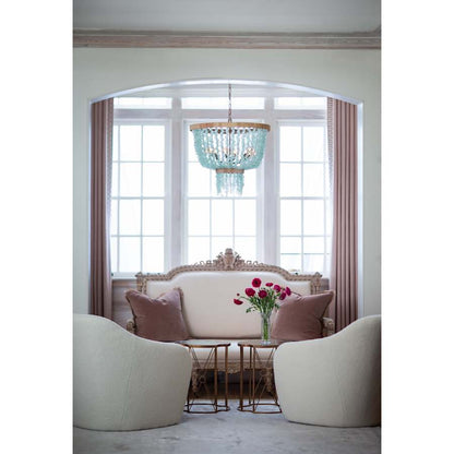 Fredrick Ramond Dune 6 Light 25" Wide Beaded Waterfall Chandelier