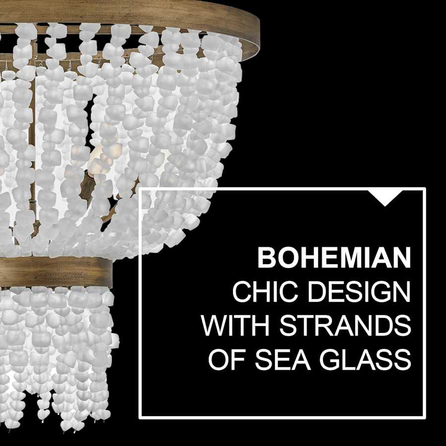 Fredrick Ramond Dune 6 Light 25" Wide Beaded Waterfall Chandelier