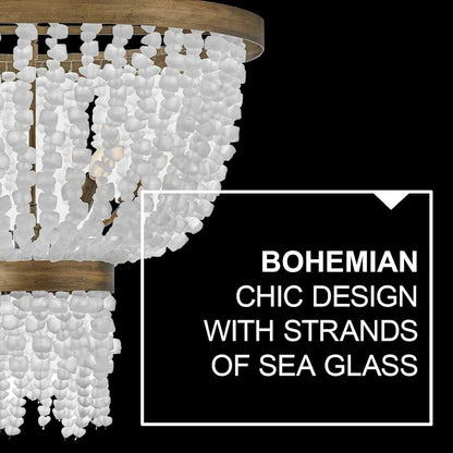 Fredrick Ramond Dune 6 Light 25" Wide Beaded Waterfall Chandelier