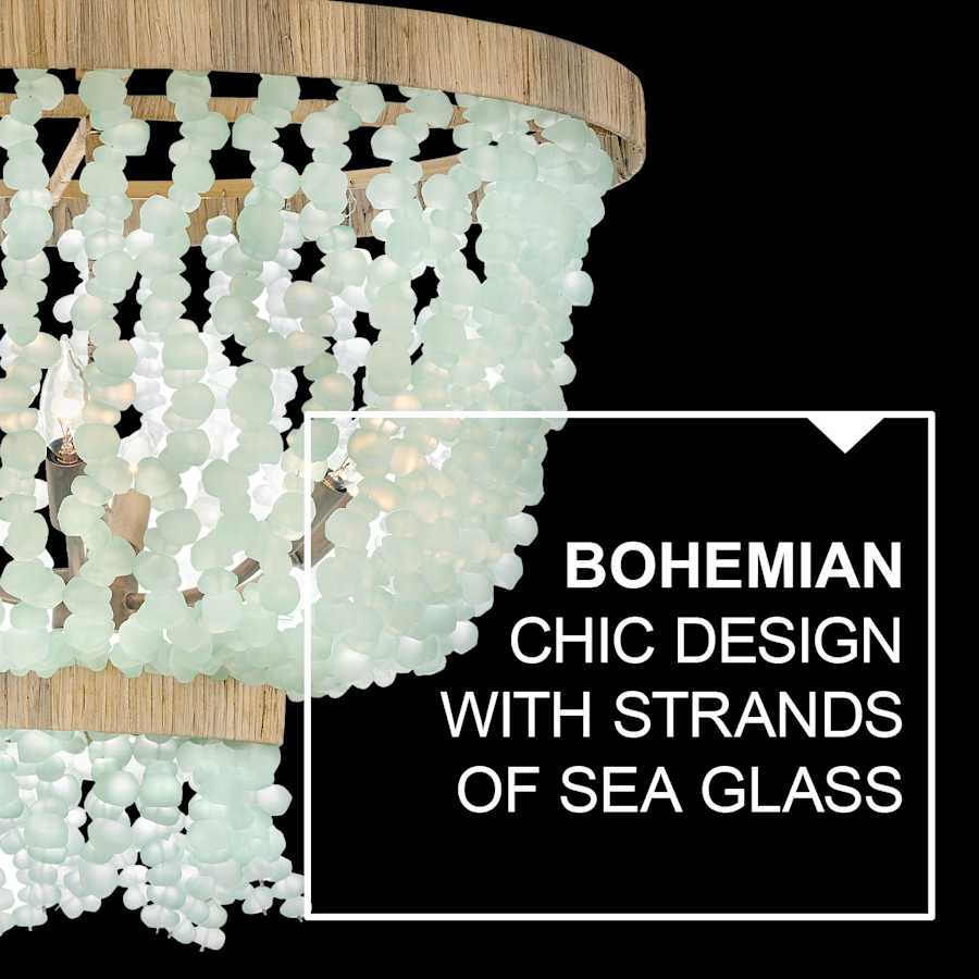 Fredrick Ramond Dune 6 Light 25" Wide Beaded Waterfall Chandelier