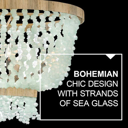 Fredrick Ramond Dune 6 Light 25" Wide Beaded Waterfall Chandelier
