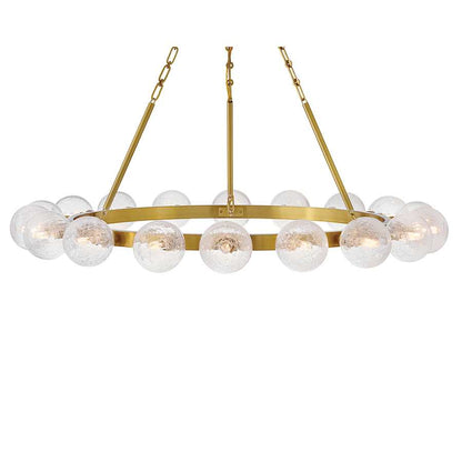 Fredrick Ramond Coco 18 Light 44" Wide Ring Chandelier with Crackle Glass Shades