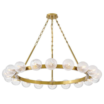 Fredrick Ramond Coco 18 Light 44" Wide Ring Chandelier with Crackle Glass Shades