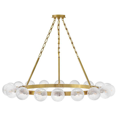 Fredrick Ramond Coco 18 Light 44" Wide Ring Chandelier with Crackle Glass Shades