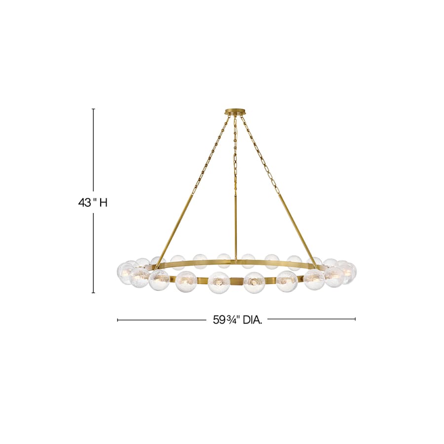 Fredrick Ramond Coco 24 Light 60" Wide Ring Chandelier with Crackle Glass Shades
