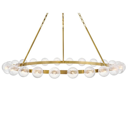 Fredrick Ramond Coco 24 Light 60" Wide Ring Chandelier with Crackle Glass Shades