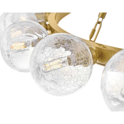 Fredrick Ramond Coco 24 Light 60" Wide Ring Chandelier with Crackle Glass Shades