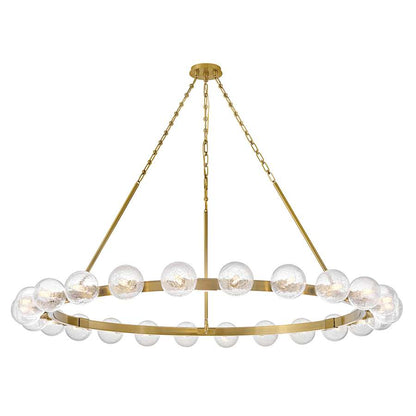 Fredrick Ramond Coco 24 Light 60" Wide Ring Chandelier with Crackle Glass Shades