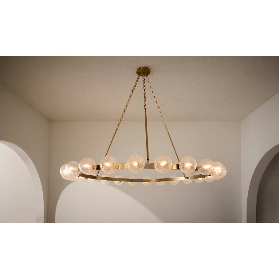 Fredrick Ramond Coco 24 Light 60" Wide Ring Chandelier with Crackle Glass Shades