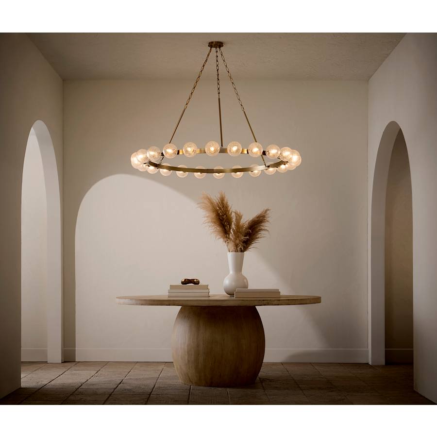 Fredrick Ramond Coco 24 Light 60" Wide Ring Chandelier with Crackle Glass Shades