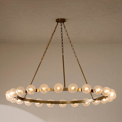 Fredrick Ramond Coco 24 Light 60" Wide Ring Chandelier with Crackle Glass Shades