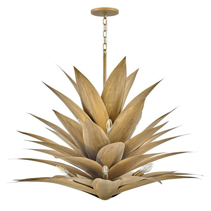 Fredrick Ramond Agave 12 Light 45" Wide Abstract Chandelier with Hand Sculpted Steel Leaves