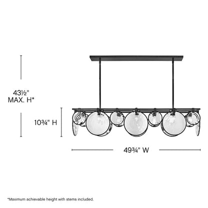 Fredrick Ramond Nala 8 Light 50" Wide Crystal Linear Chandelier