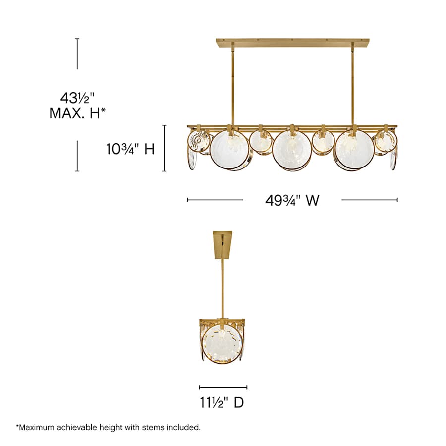 Fredrick Ramond Nala 8 Light 50" Wide Crystal Linear Chandelier