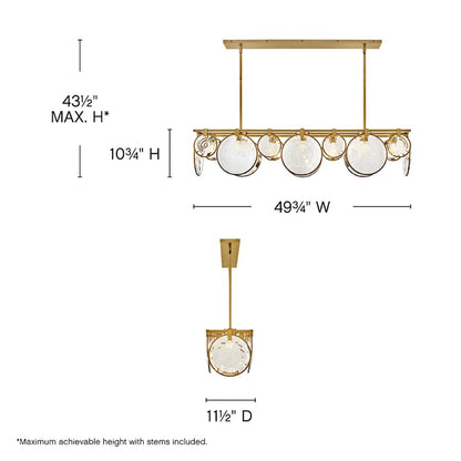 Fredrick Ramond Nala 8 Light 50" Wide Crystal Linear Chandelier