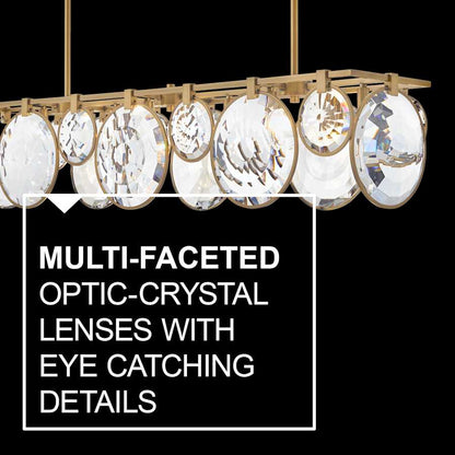Fredrick Ramond Nala 8 Light 50" Wide Crystal Linear Chandelier
