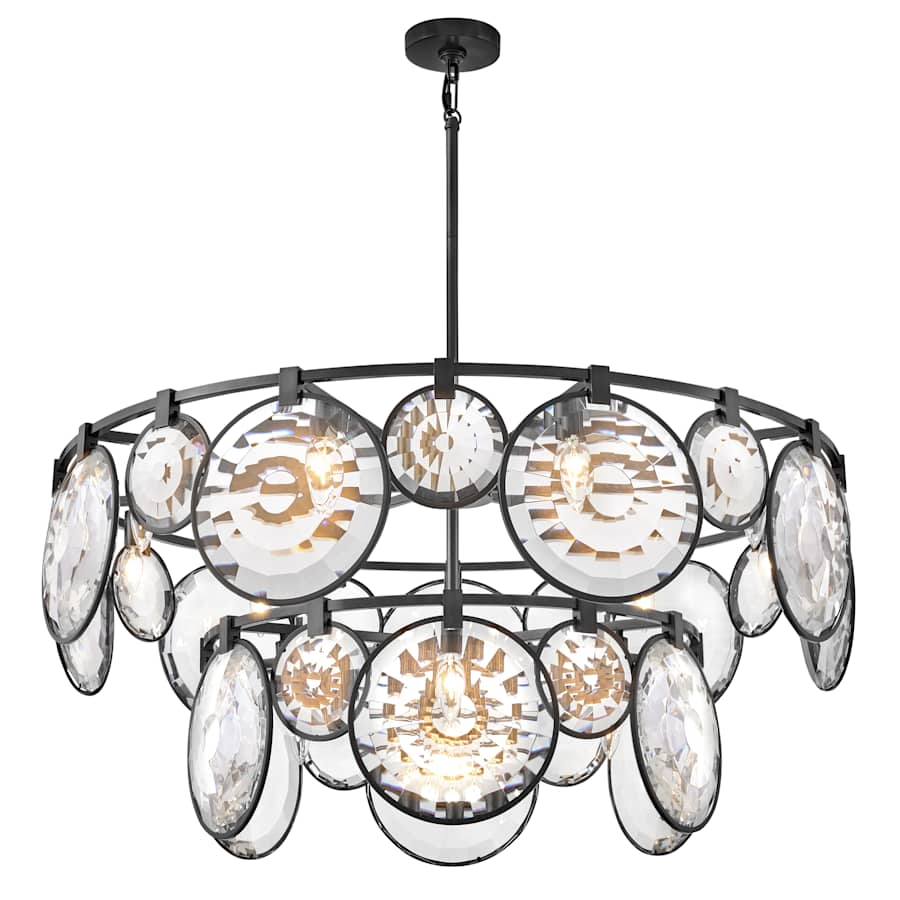 Fredrick Ramond Nala 15 Light 40" Wide Crystal Waterfall Chandelier
