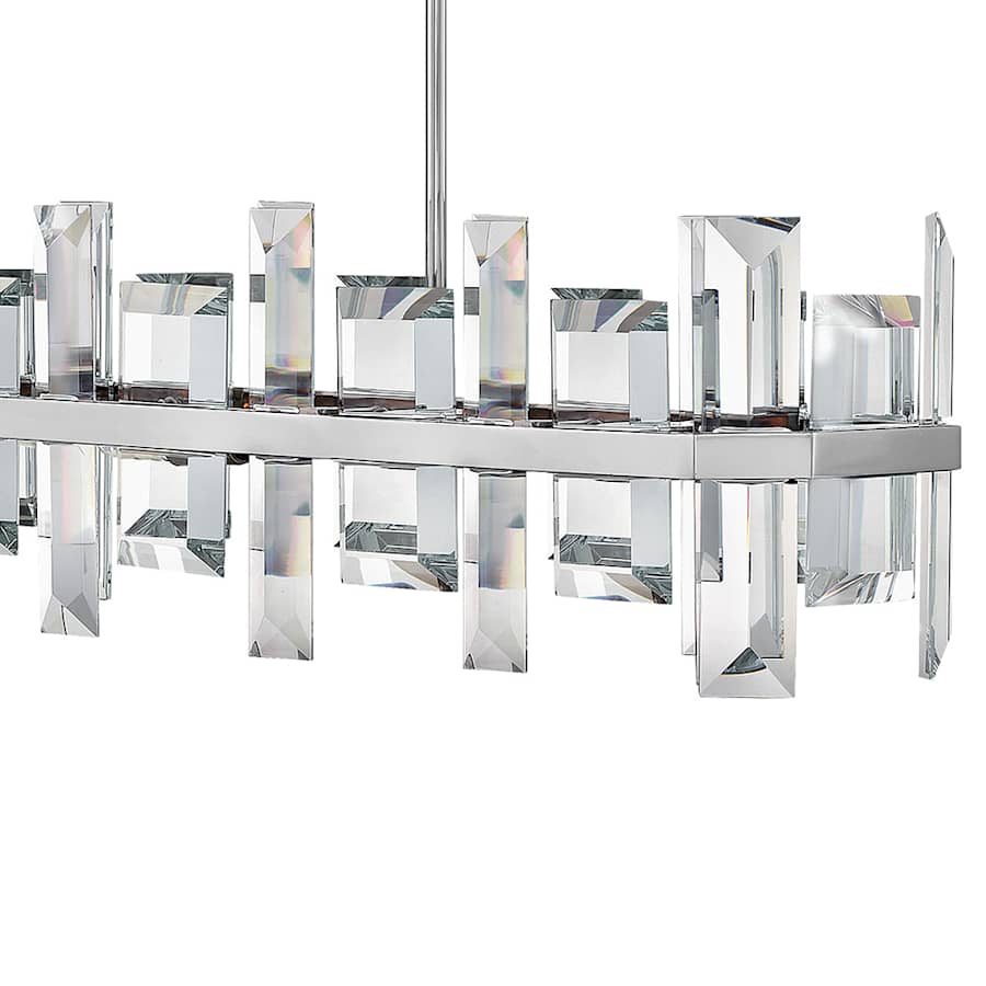 Fredrick Ramond Odette 8 Light 42" Wide Linear Chandelierwith Emerald Cut Crystal Panels